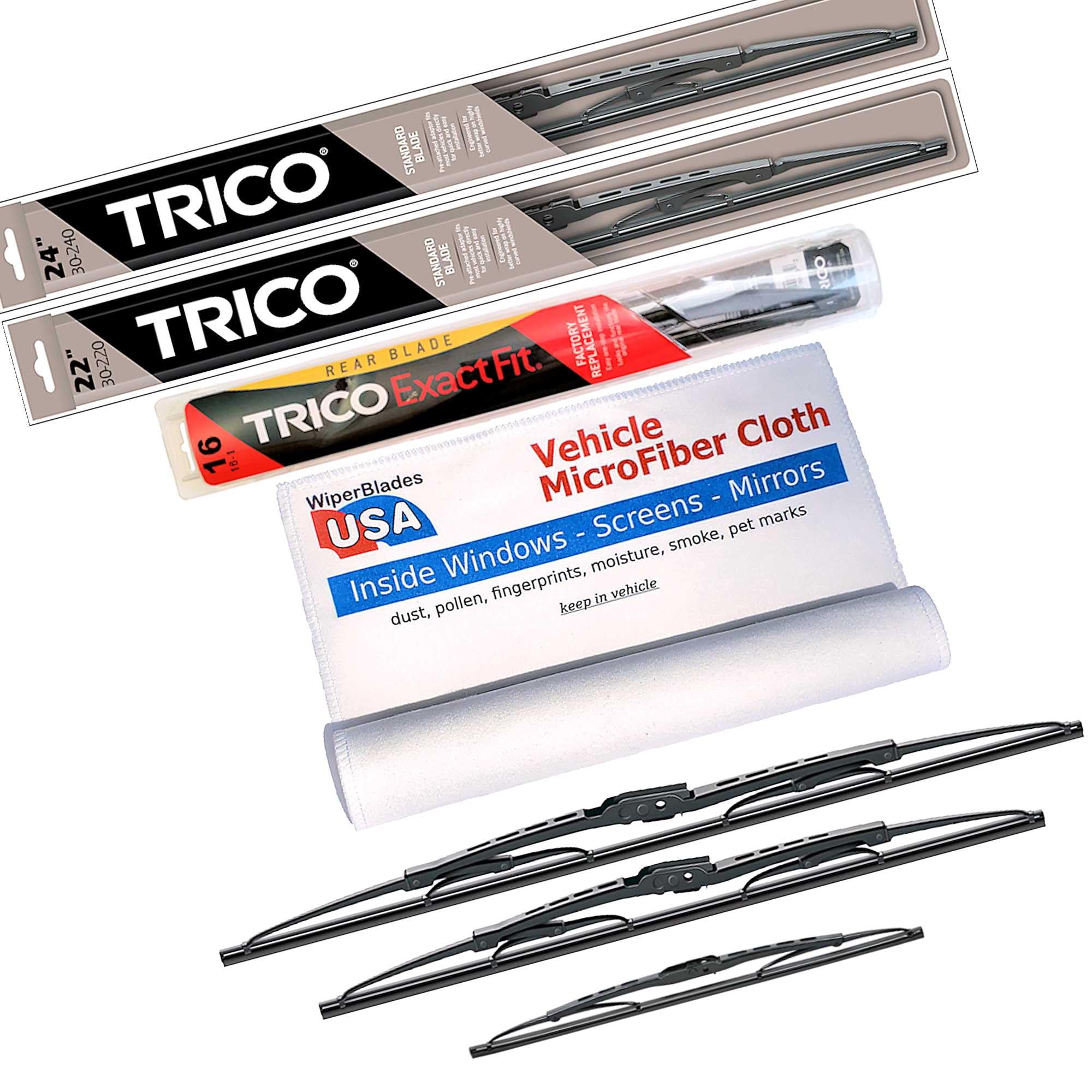 WiperBladesUSA Wiper Set compatible with Chevrolet Uplander 2008 (Set of 3) w/Rear Wiper Wiper Blades