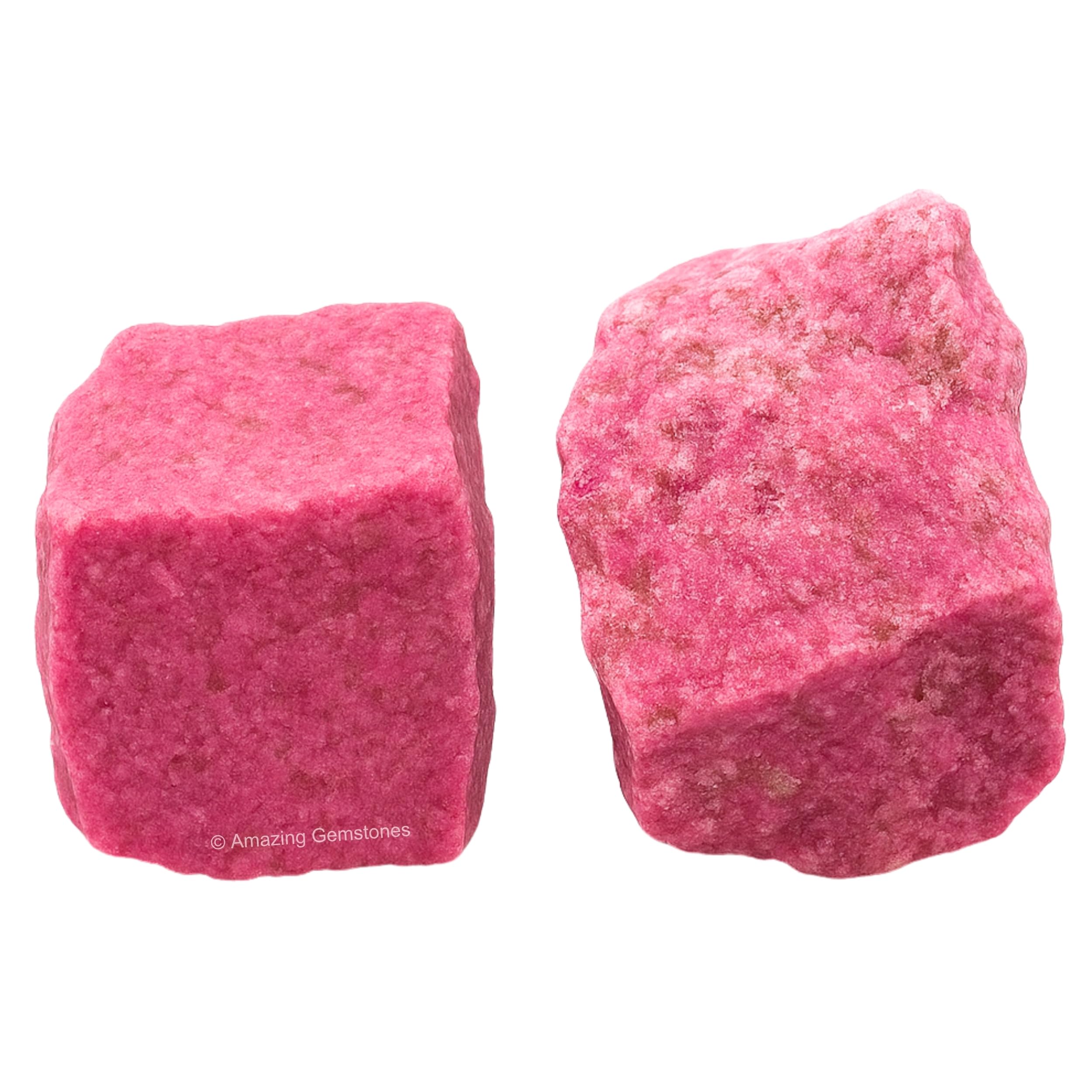 Thulite Crystals and Healing Stones, 2 Piece Raw | Certified Healing Crystal Rough Rocks For Tumbling and DIY Projects Gifts - Positive Energy, Chakra Healing, Meditation