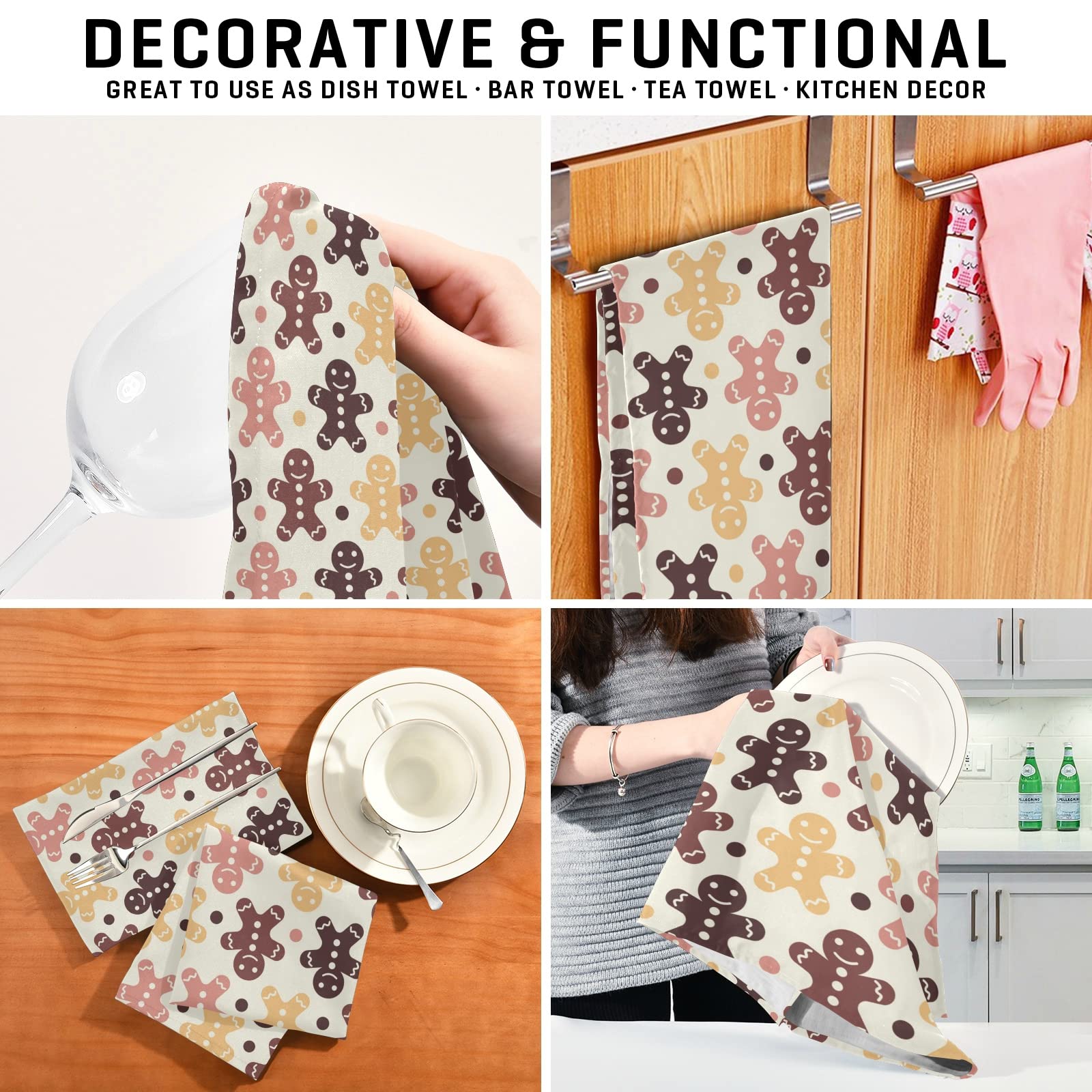 2 Pièces/Set Torchons De Cuisine De Noël - Motif Bonhomme De