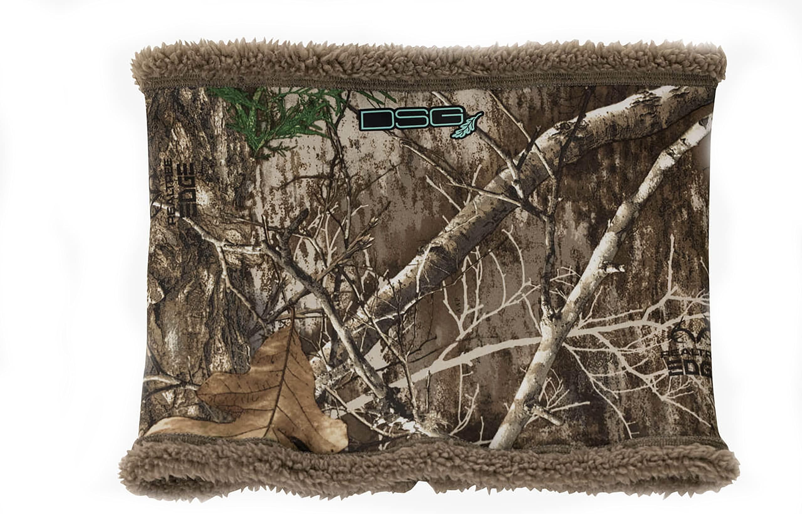 - DOING SOMETHING GREAT DSG Outerwear Women’s Sherpa Neck Warmer Cold Weather Hunting Neck Warmers, Adjustable Fleece Gaiter for Ladies, Realtree Edge Camo, Winter Neck Gaiter Women