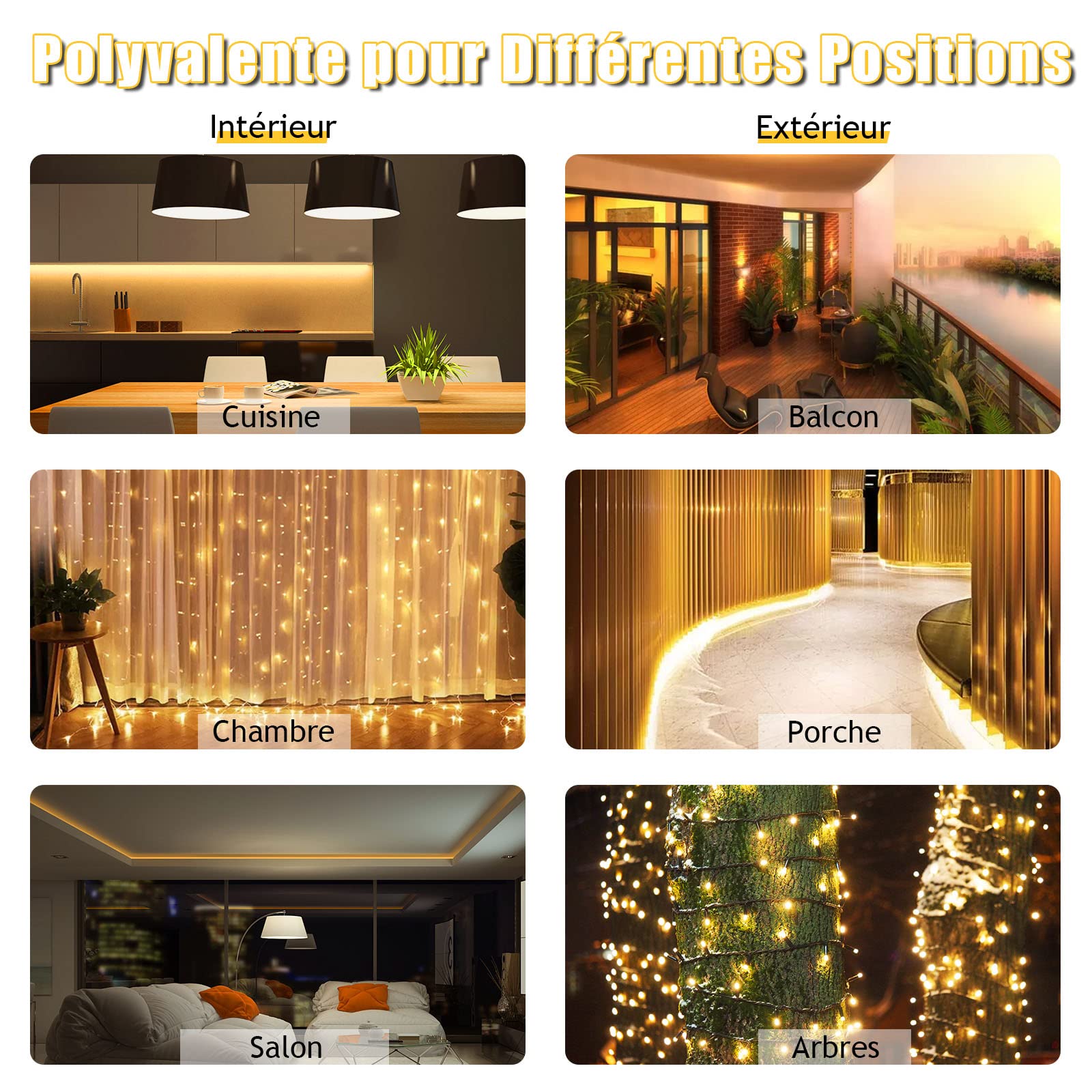 COSTWAY Guirlande Lumineuses Extérieur Tube Lumineux LED Décoration Intérieur et Extérieur pour Salle, Jardin, Noël, Mariage, Fête (Beige, 20M,720 Ampoules)