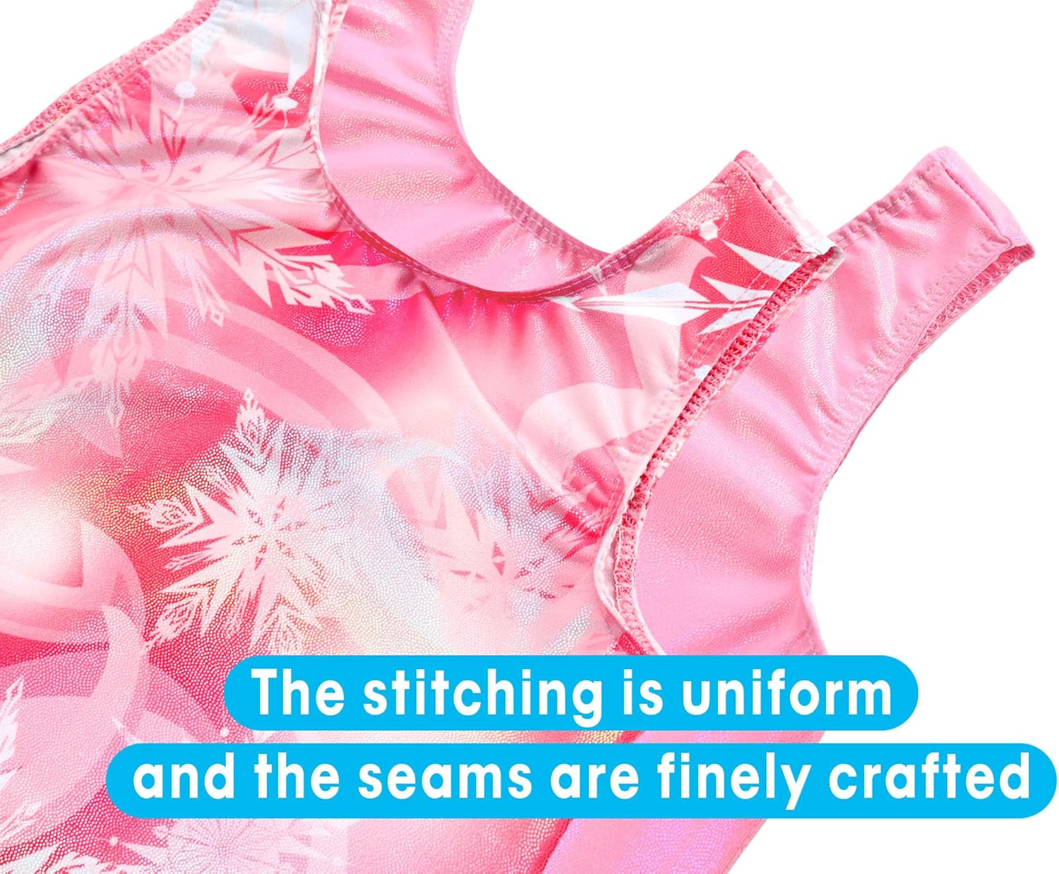Girls Leotards for Gymnastics Size 2t 3t Sparkly Pink Snowflake Solid Pink 2 Pack Durable Stretchy Dancewear - Image 3