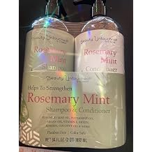 Beauty Rosemary Mint Shampoo & Conditioner, Argan Oil with Vitamin E, Biotin, Coconut Oil, Color Safe, Paraben Free, 64 fl oz 2 QT