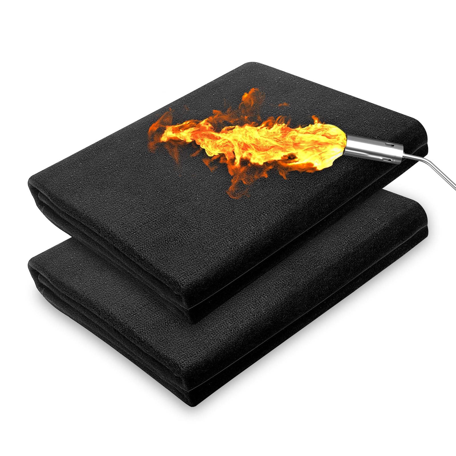 VVFLED 2 Pack Carbon Felt Welding Blanket Fireproof, 5mm Thickened Soldering Mat Heat Resistant Up to 1800°F