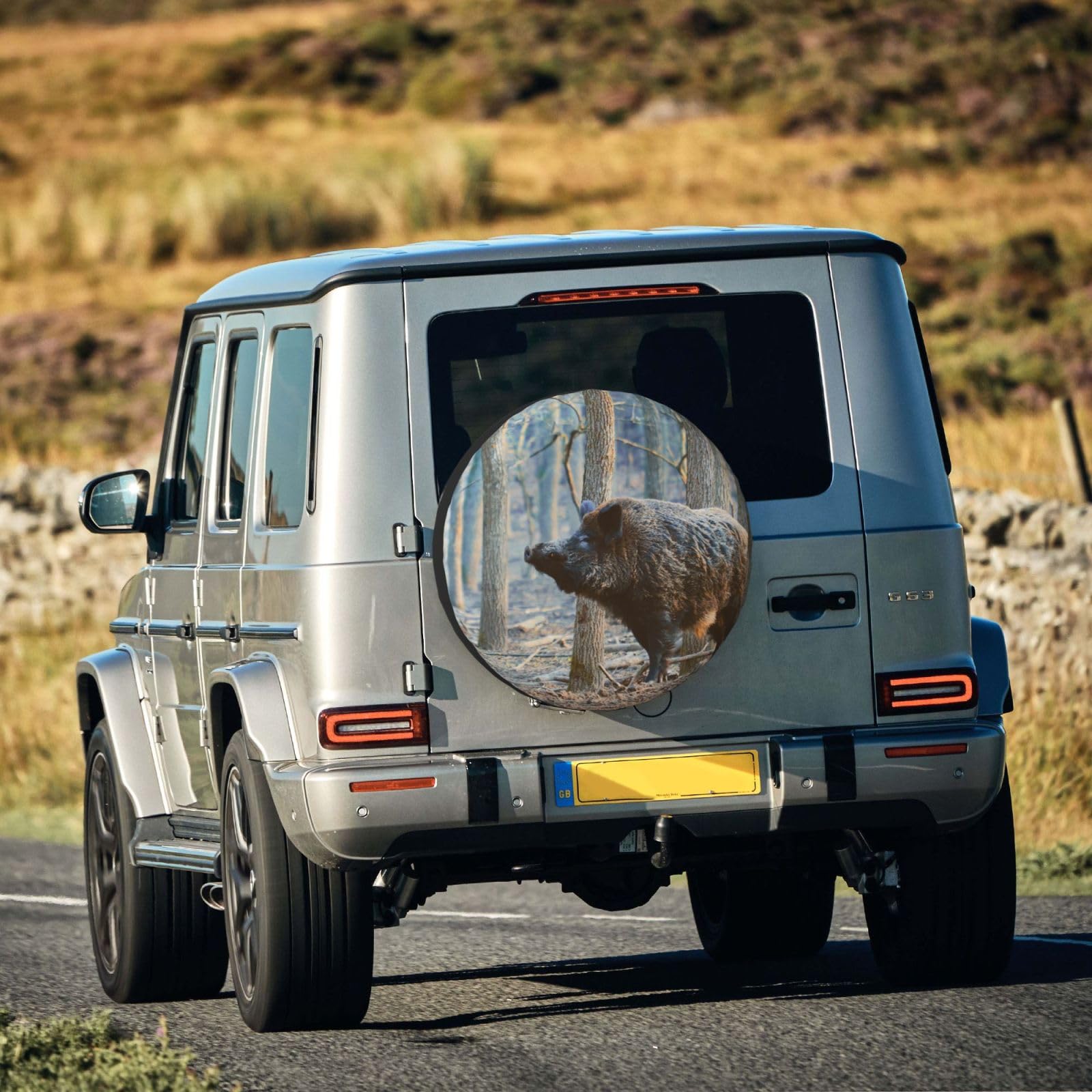 Copriruota de repuesto para auto, con impresión de jabalíes y cerdos en el bosque, impermeable y a prueba de polvo