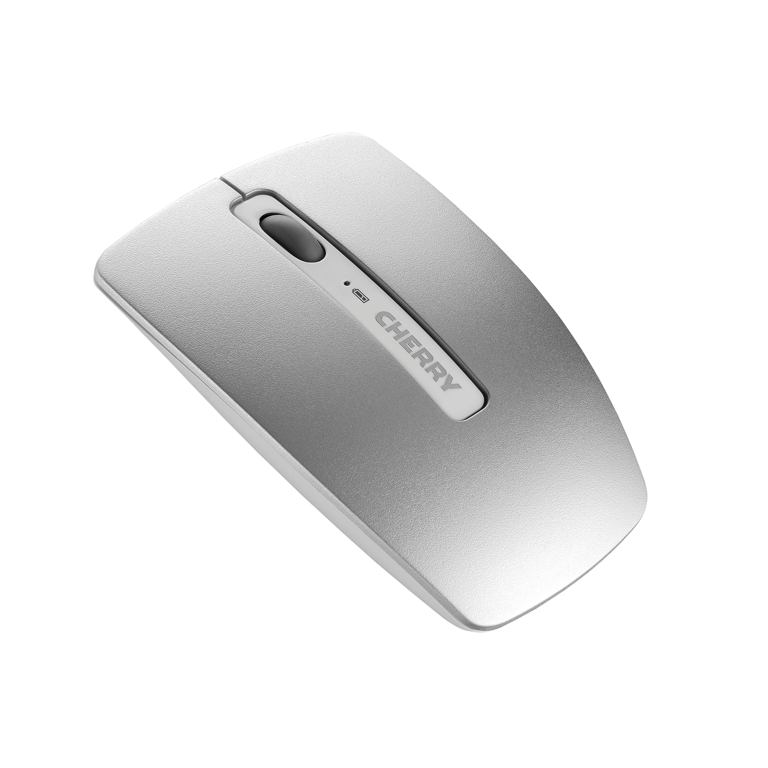 CHERRY DW 8000, Pack de Teclado y Ratón Inalámbricos, Distribución de Teclado Alemán (QWERTZ), Funciona con Pilas, Teclado Ultraplano, Ratón de 3 Botones con Sensor de Infrarrojos, Blanco/Plateado