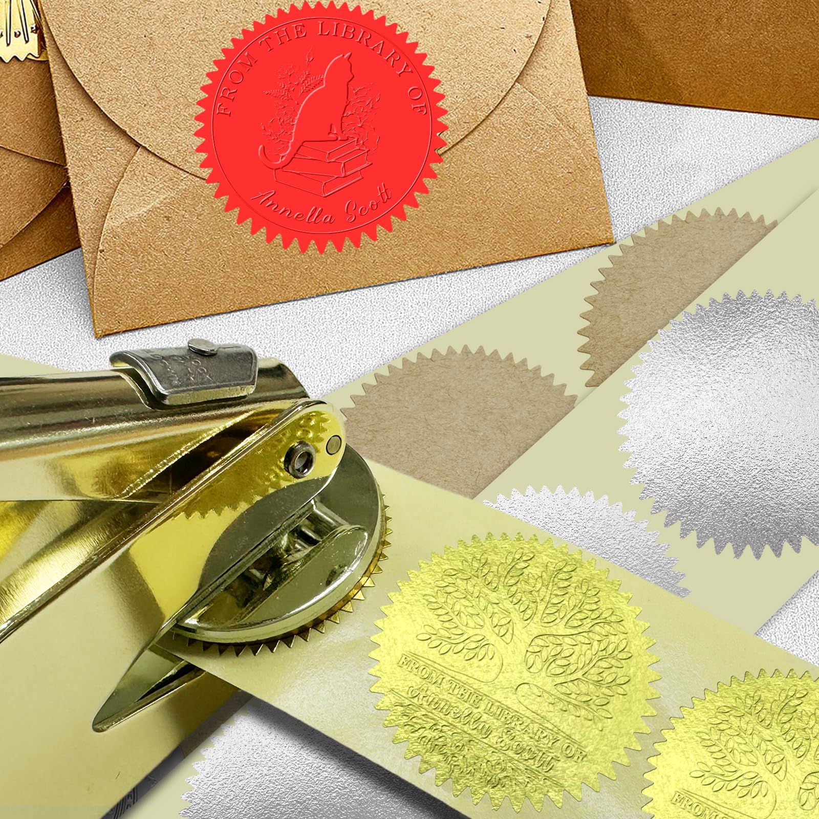 Estampadora de biblioteca personalizada hecha con su nombre - Sello de libro personalizado de la biblioteca de estampadoras Regalos para amantes de los libros