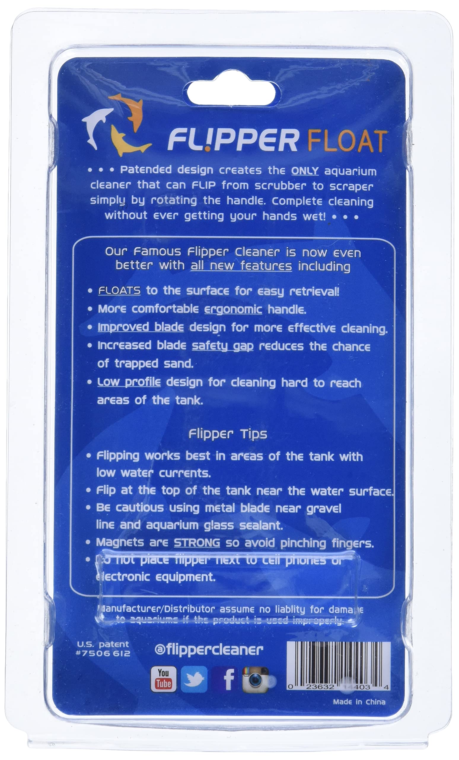 FL!PPER 1 Lâmina Herramientas de Limpieza para acuarios y raspadores, Multicolor, Standard-1/4-1/2