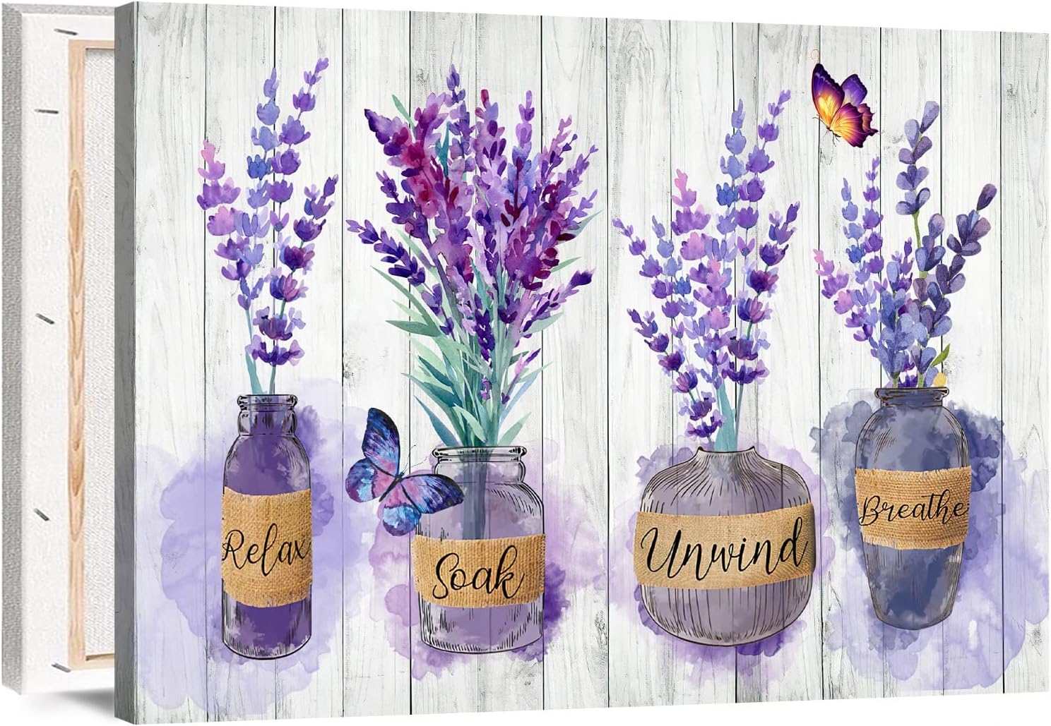 Framed Rustic Bathroom Wall Art Farmhouse Flower Wall Decor