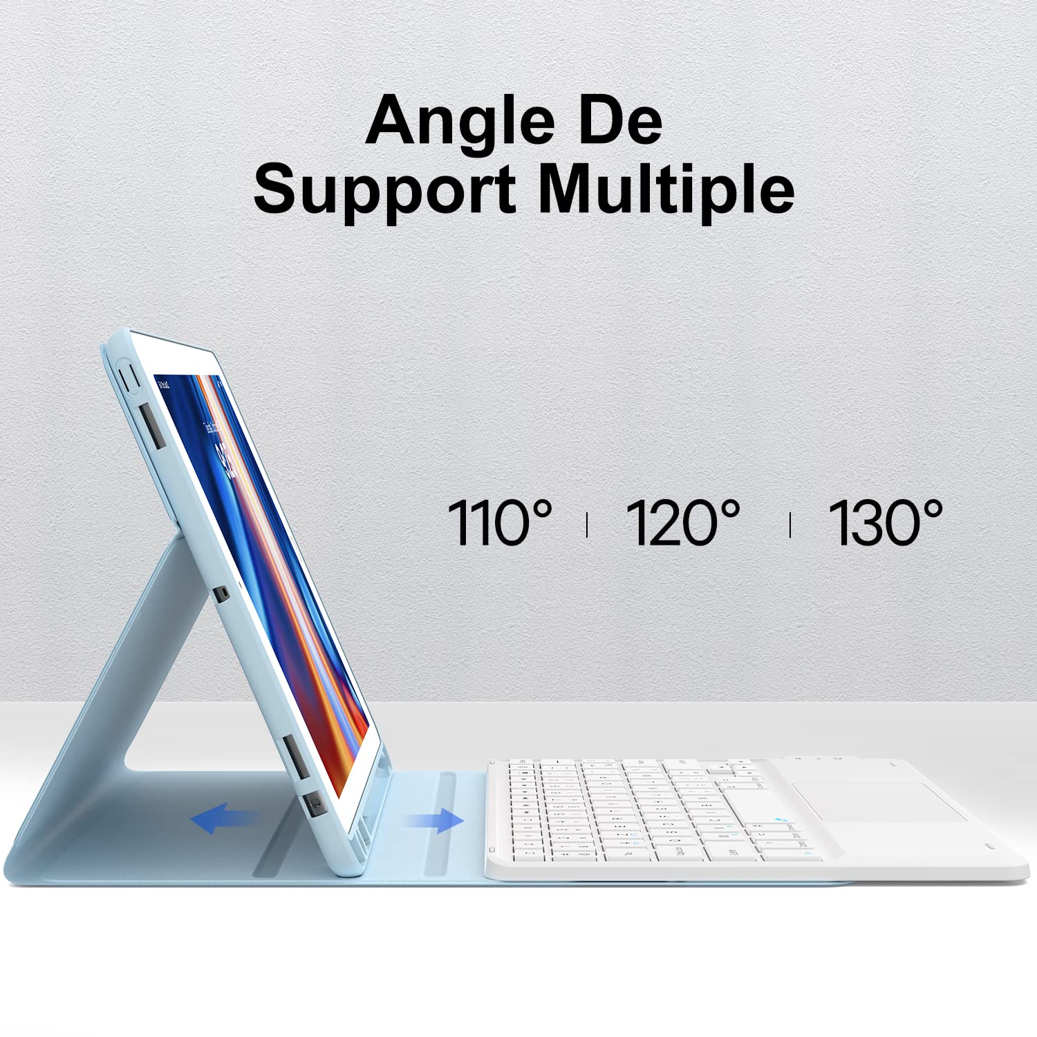 Earto Coque avec Clavier pour iPad 9e génération 10.2", iPad Air 5