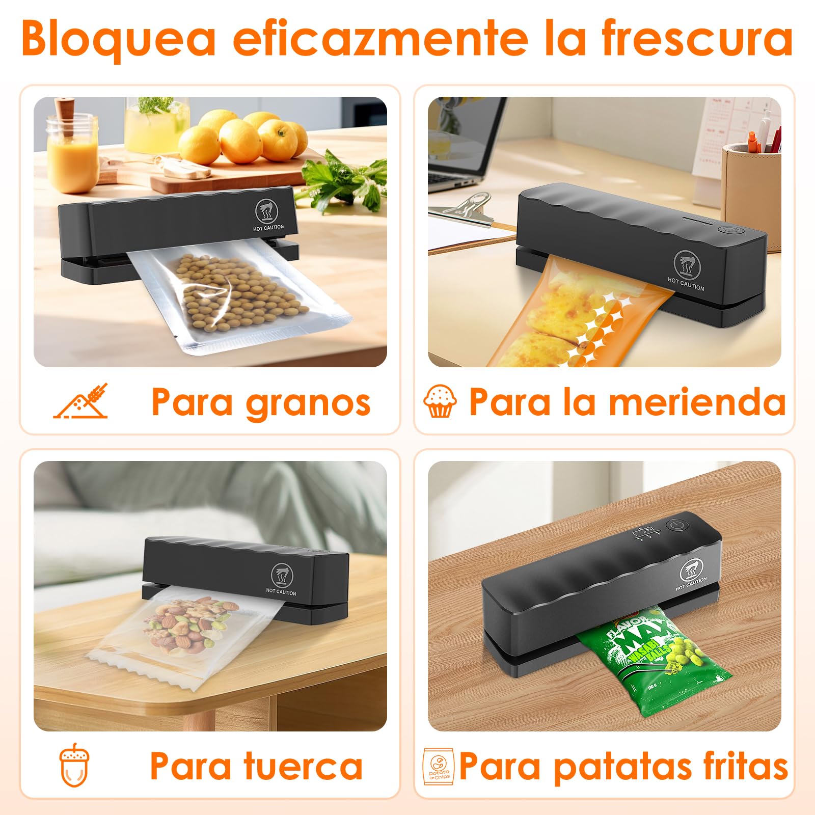Mini Selladora Bolsas de Plastico, con 5 Velocidades, USB Recargable Mini Sellador de Bolsas, Maquina Termica Selladora, Termoselladora para Bolsas de Virutas, Aperitivos,Frutas,Galletas