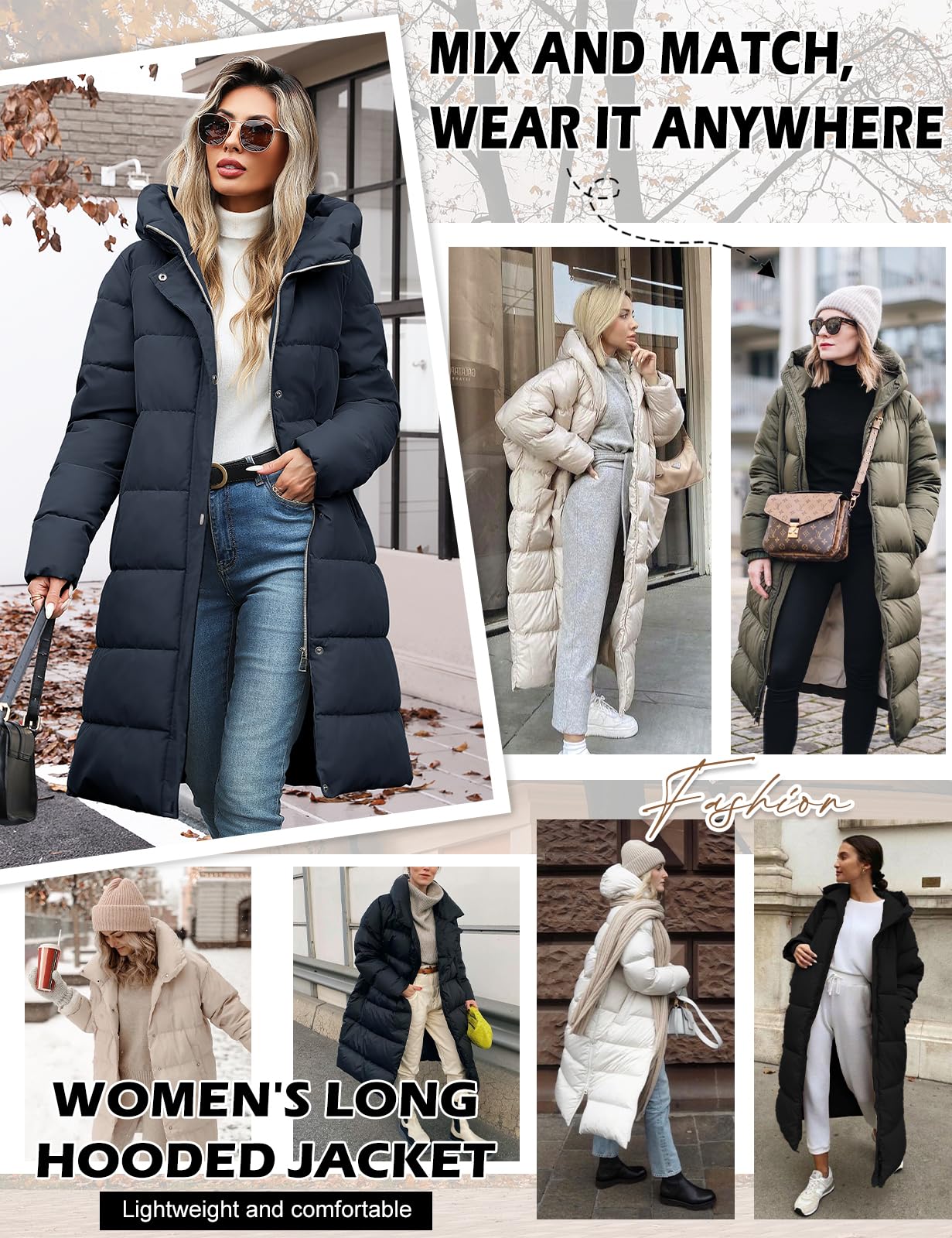 Cappotti invernali per donna-piumino con cappuccio caldo cappotto lungo invernale ispessito piumino alternativo Outwear