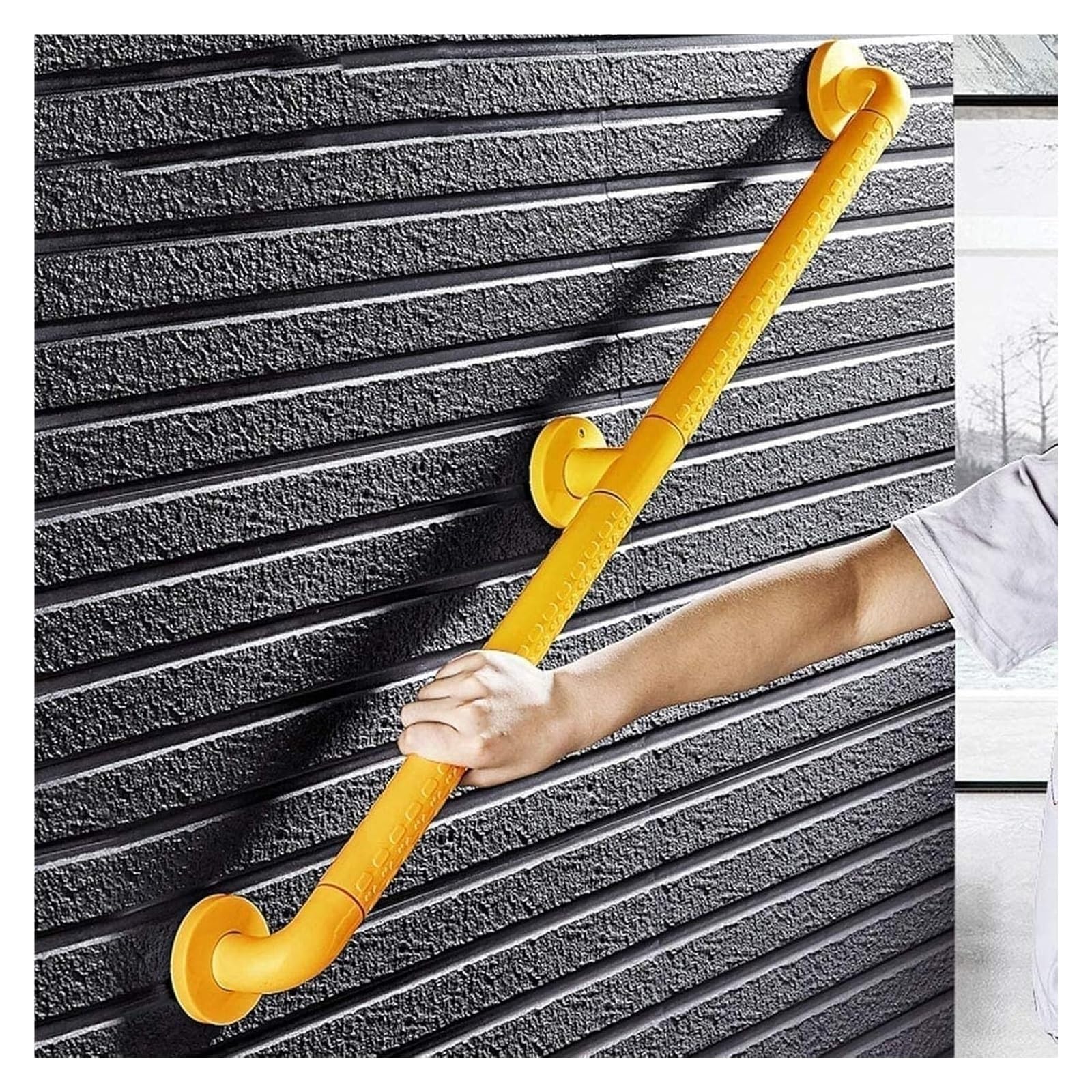 Stair handrail Bath Grab Rails Staircase Handrails with Anti-Slip Grip 30CM Coated Handrail Stainless Steel Banister Grab Bar Knurled