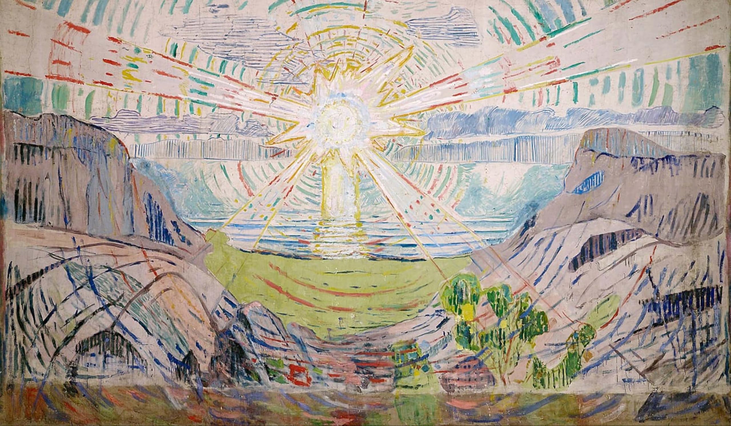 SERENDIPITP Vintage Picture Print on Canvas Wall Art Poster the Sun by Edvard Munch Artwork Print Poster for Wall Decor 60x90cm