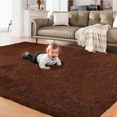 Miniatura 49 de AMTOVO Alfombras de área para sala de estar, 6 x 9 pies, color negro y gris, alfombra grande y esponjosa, alfombra para dormitorio, alfombra