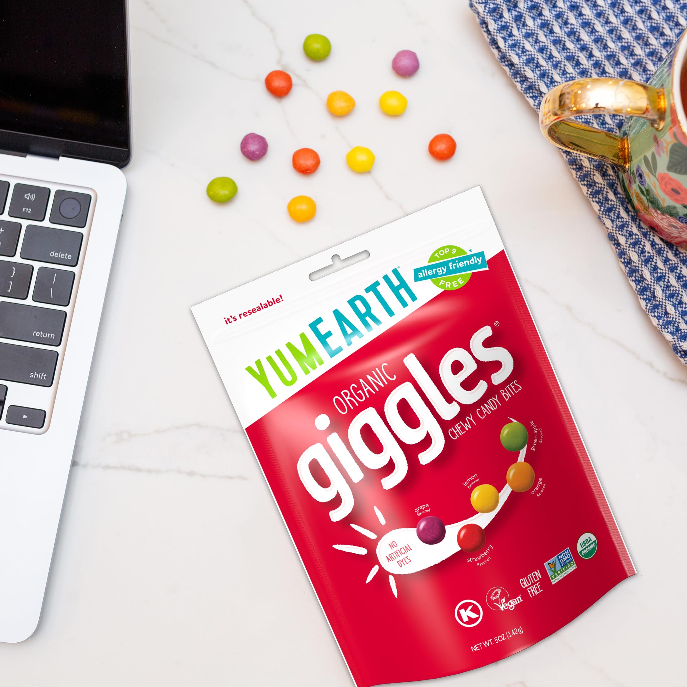 YumEarth Organic Giggles Chewy Candy – Allergy Friendly, No
