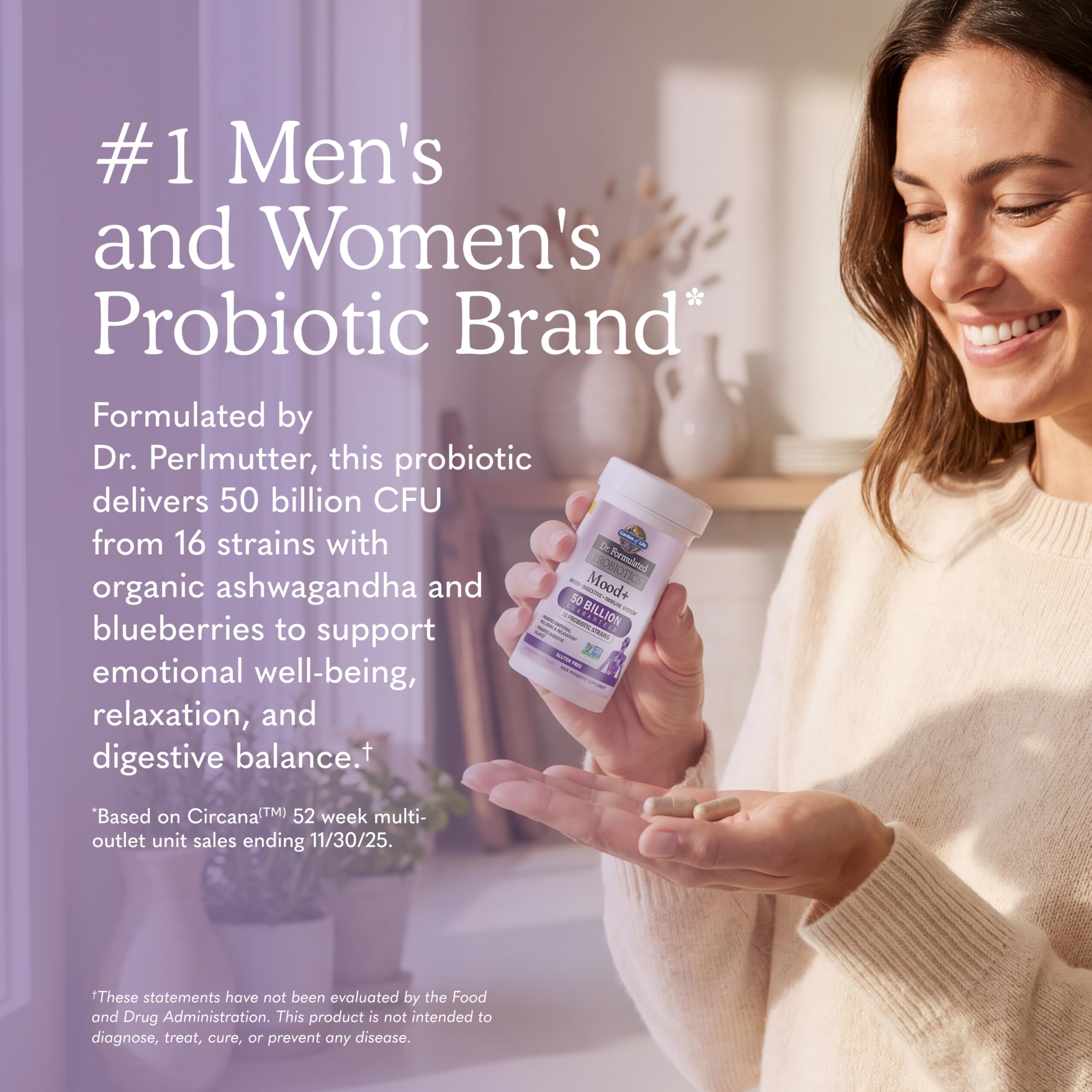 Garden of Life Dr. Formulated Mood+ Probiotic, 50 Billion CFU, Shelf Stable — Amazon image 2