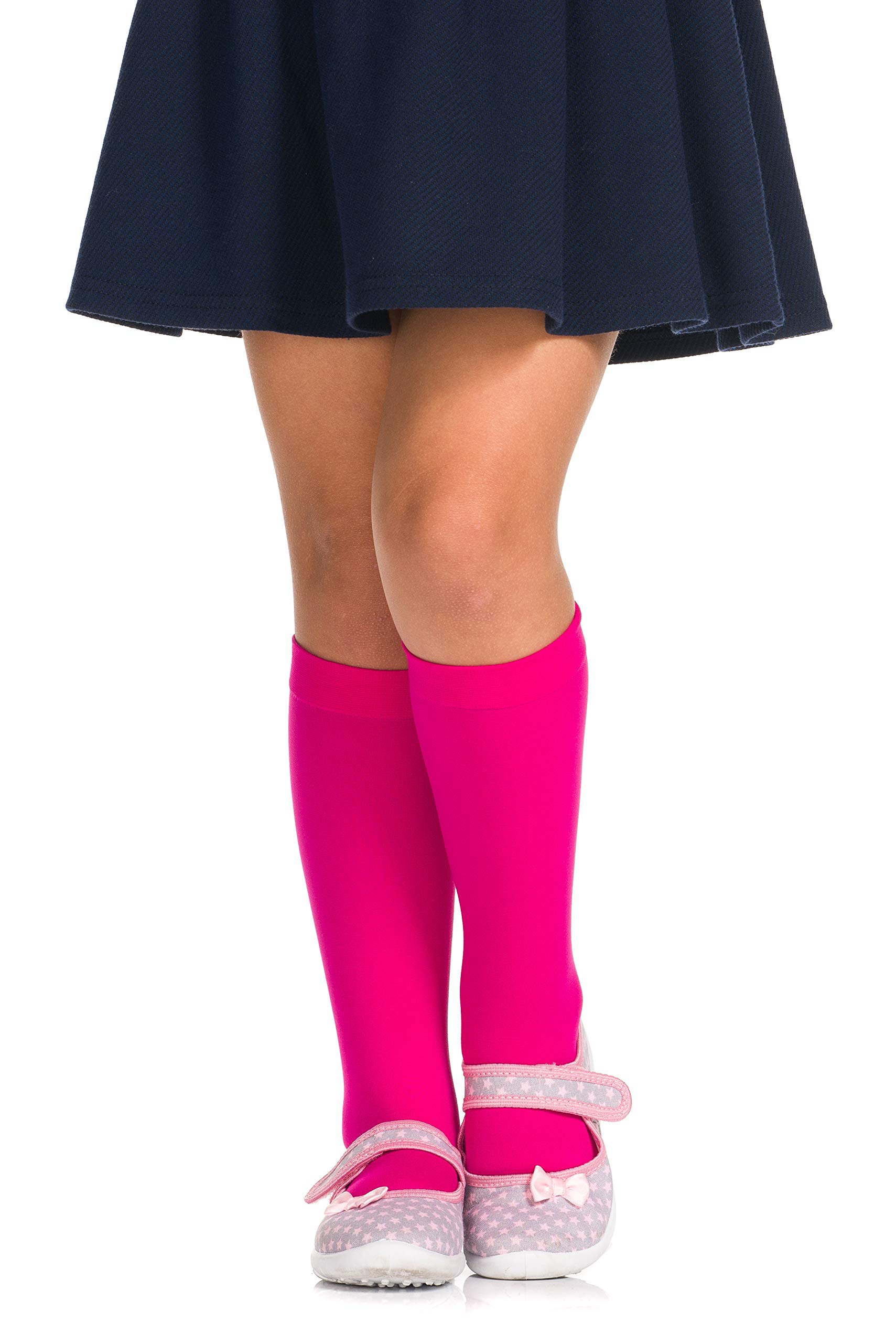 Romartex Girls Kids Knee High Socks Plain 40 Denier, pink