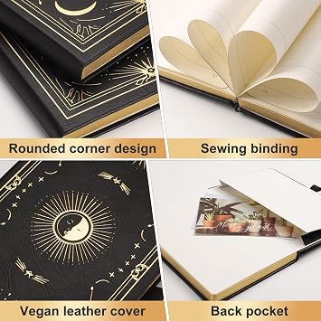 A5 Bullet Journal, 192 Pages, A5 Medium Size (14.5 x 21cm), Dotted Journal Notebook for Women & Men, Journaling, Planning, Tracking, Hardcover, 100 GSM Thick Paper - Black