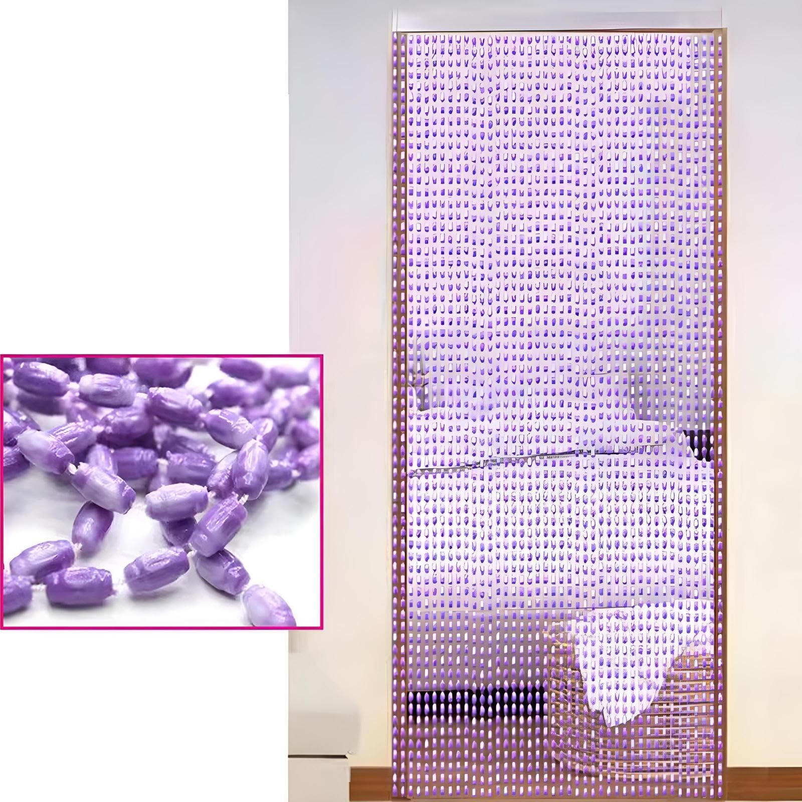 Eiauiuo One Color Beaded Curtain Acrylic Beads With Aluminium Rail – Room Divider & Decorative Door Curtain For Living Room, Bedroom & Insect Protection – Hanging String Divider For Doorways & Windows(80X180cm(