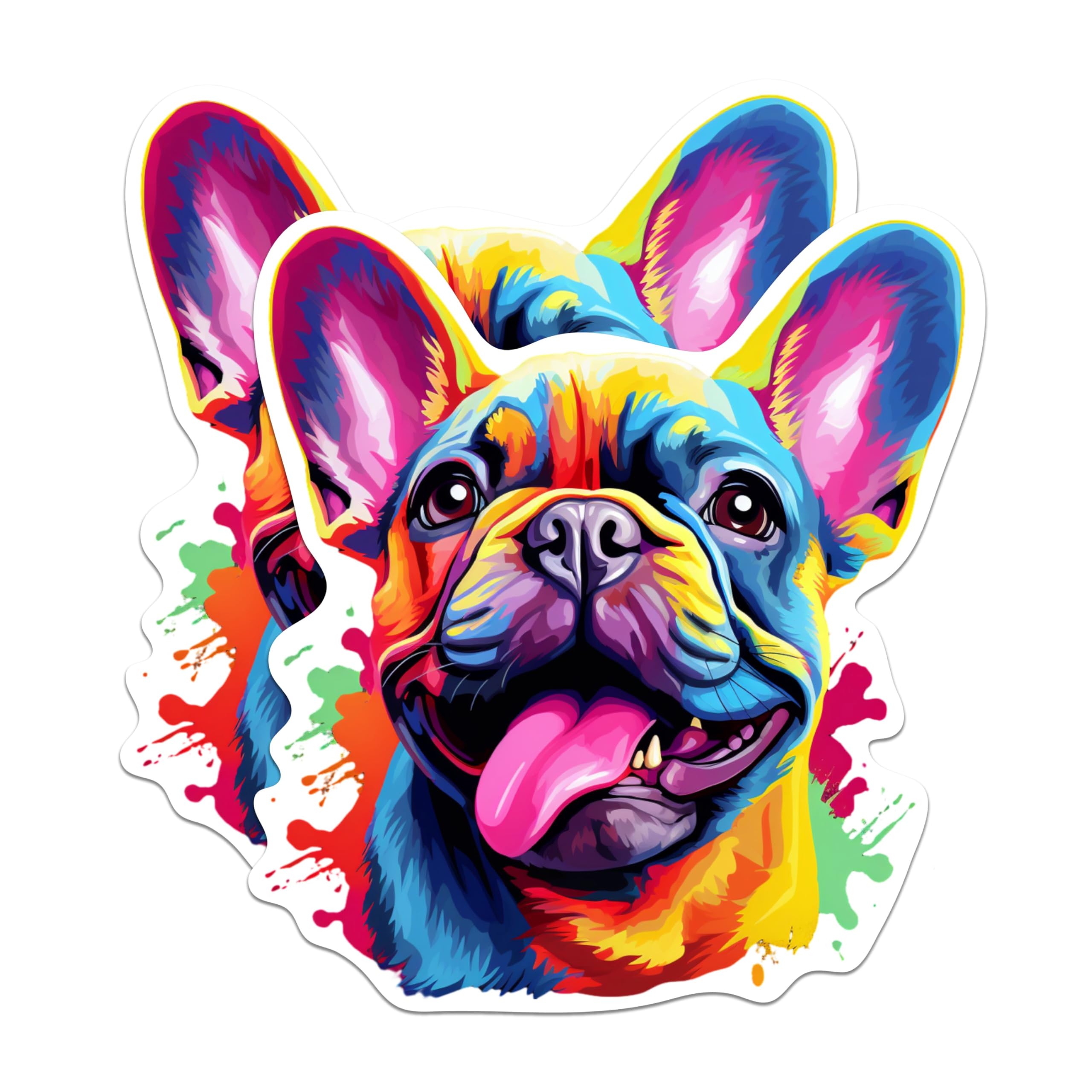 (2 Pack) French Bulldog Dog Breed Stickers - 5 Inches On Longest Side - Choose from Over 100 Dog Breeds - for Cars, Trucks, Skateboards, Laptops - Made in USA - BMCS1857