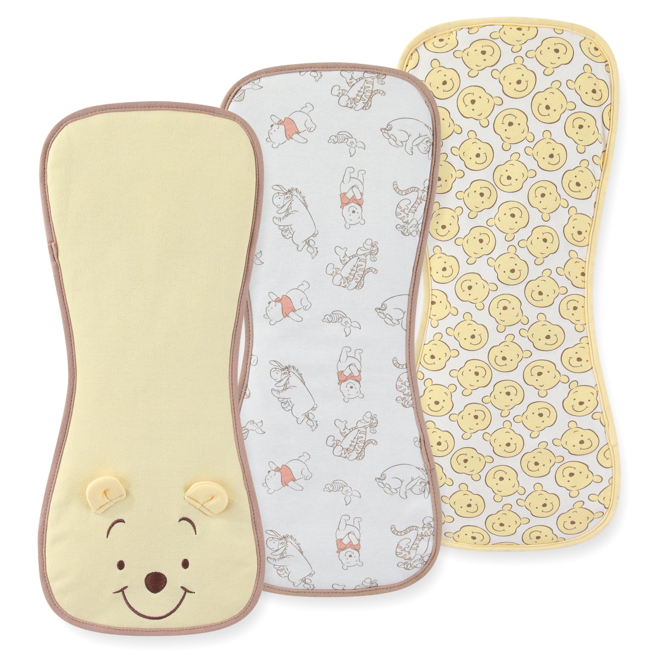 Disney Baby Winnie the Pooh Burp Cloths 3 Pack Soft Absorbent 20" x 10" Leakproof Burping Rags for Newborn and Infants