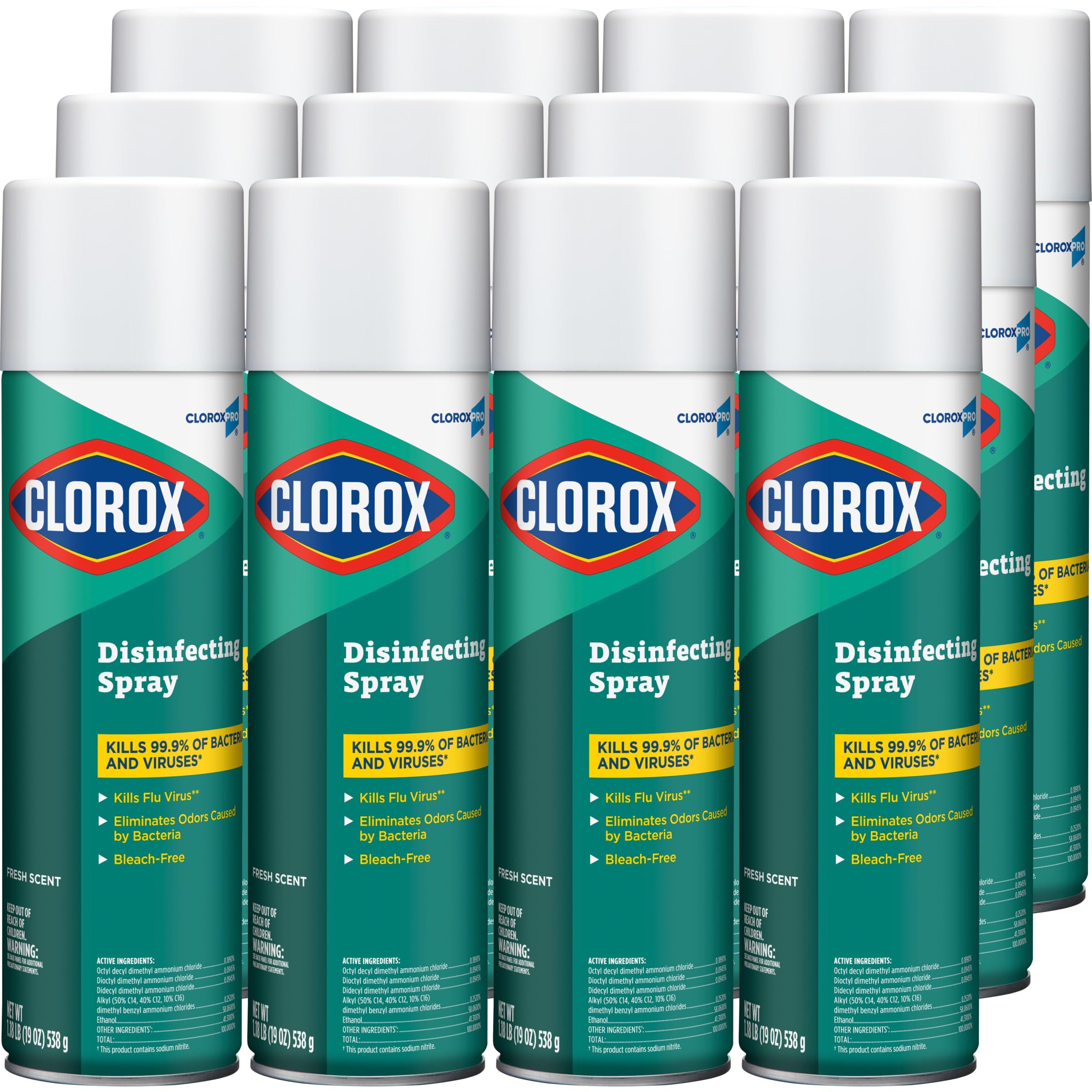 CloroxPro Disinfecting Spray Fresh Scent 19 Ounces Pack of 12 Packaging May Vary