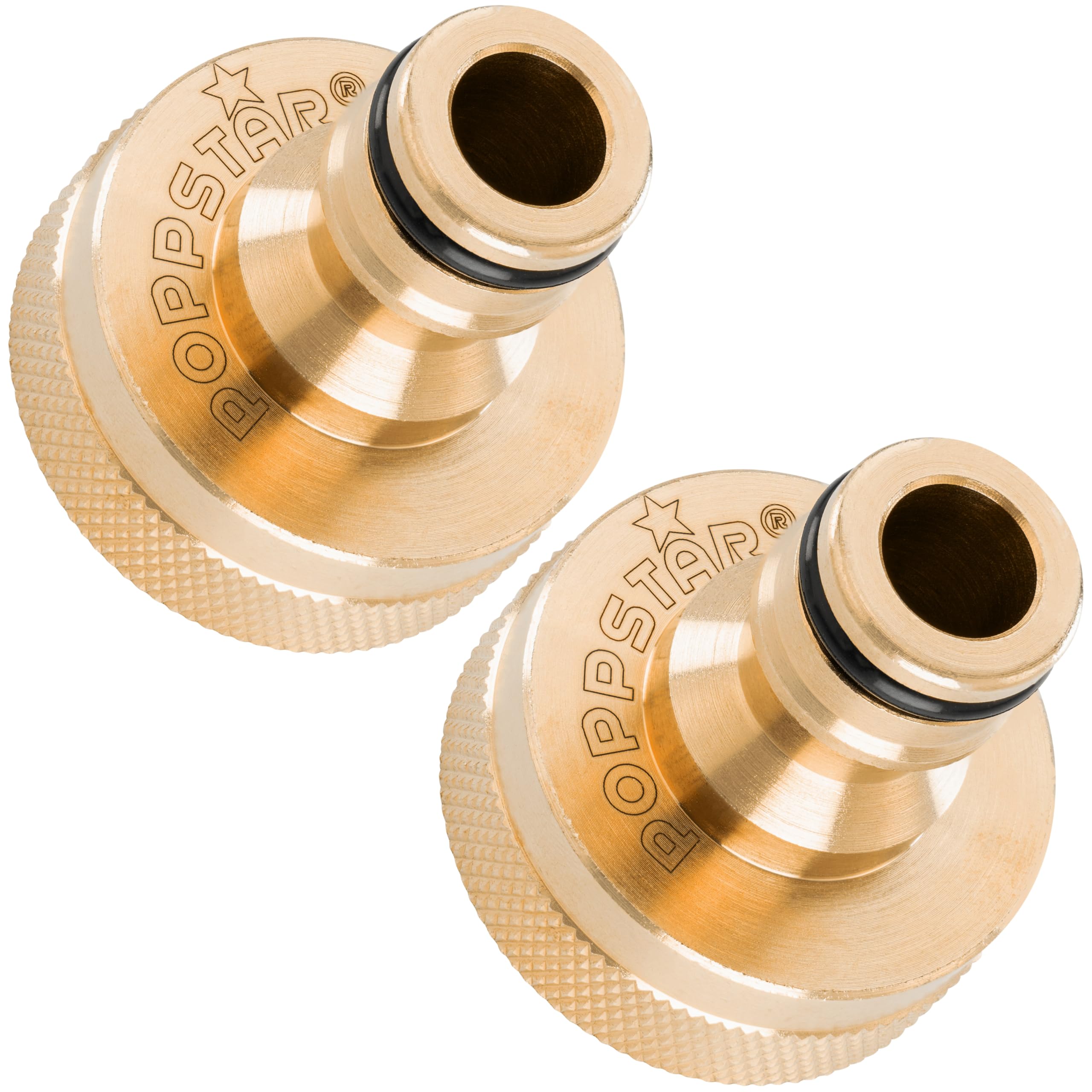 Poppstar Tap Connector with 1-inch Internal Thread (30 mm) and Push-fit Coupling for Garden Hose (Compatible with Gardena Push-fit System), 2 Pieces