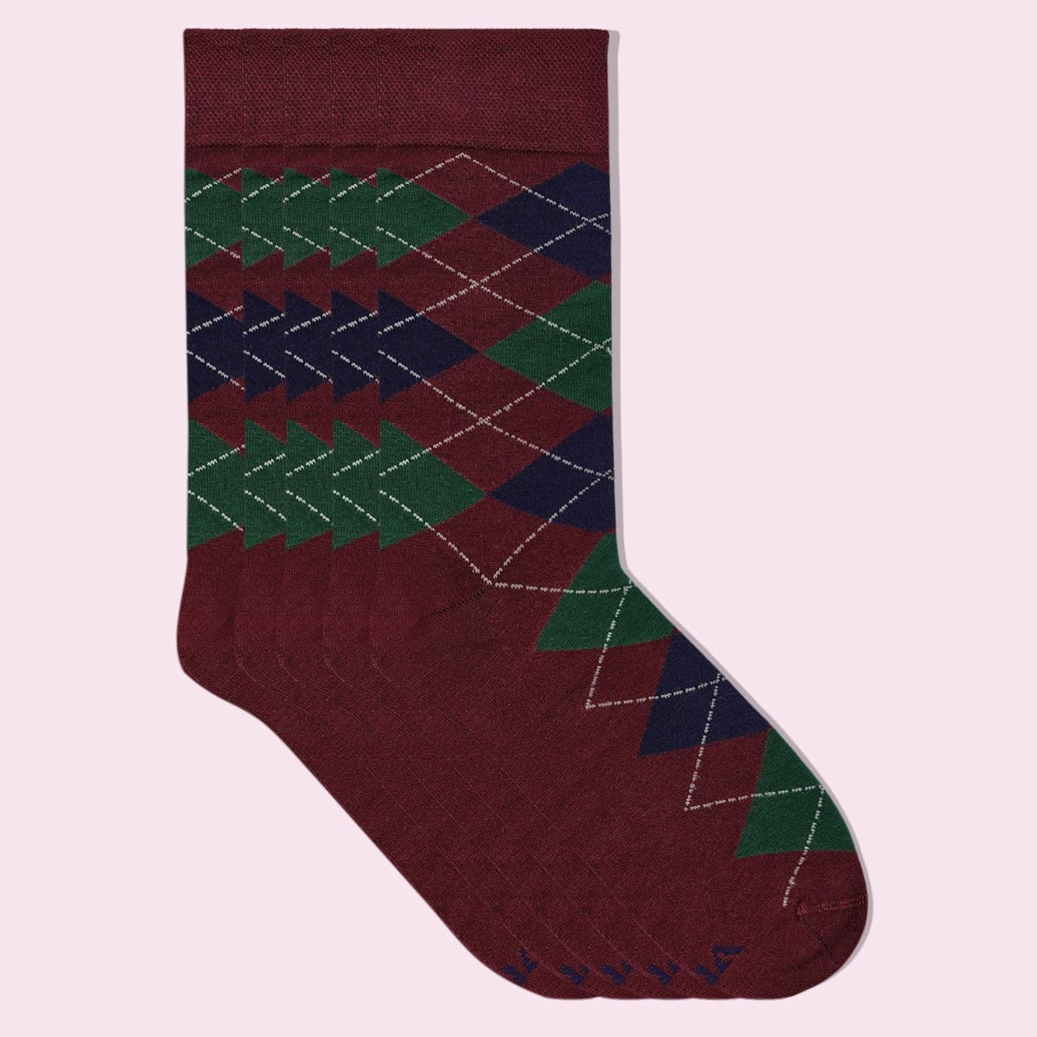 VRD Mens Dress Socks, Bamboo Rayon 5-Pack, Maroon, Burgundy Crew Length Mid-Calf Socks for Men Shoe Size 8-13 - Image 6