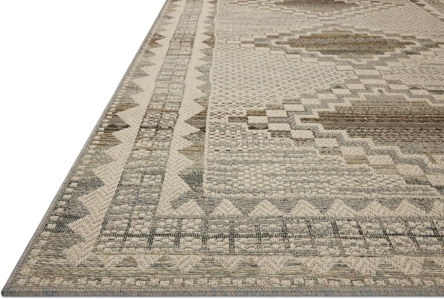 Loloi Saylor Collection SAY-02 Ivory/Granite 2'-3" x 3'-9" Indoor/Outdoor Accent Rug