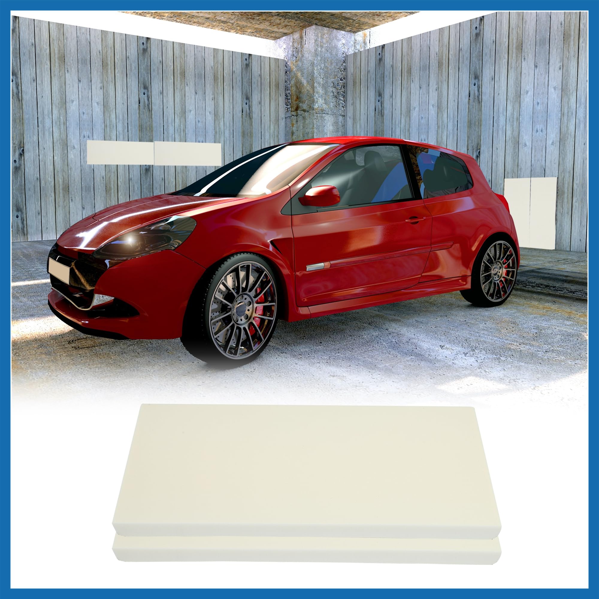 A ABSOPRO 400x200x20mm 2pcs Car Garage Wall Guard Door Bumper Protector White Item Replacement, 15.75"x7.87"x0.79"(L*W*H) - Image 2