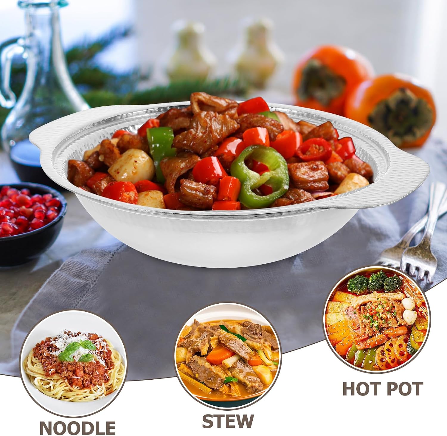 YARNOW Japanese Style Stainless Steel Sukiyaki Pot with Double Ears, Personal Size Small Hot Pot Suitable for Cooking Seafood and Noodles, Gift for Friends or Family Moving a New House