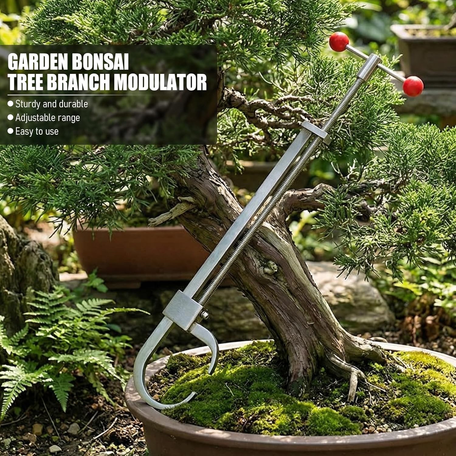 EVTSCAN Adjustable Bonsai Branch Bender, for Heavy Branch Bending, Manganese Steel Bonsai Jack, Bend and Shape Bonsai Tool for Training and Care Bonsai Trees