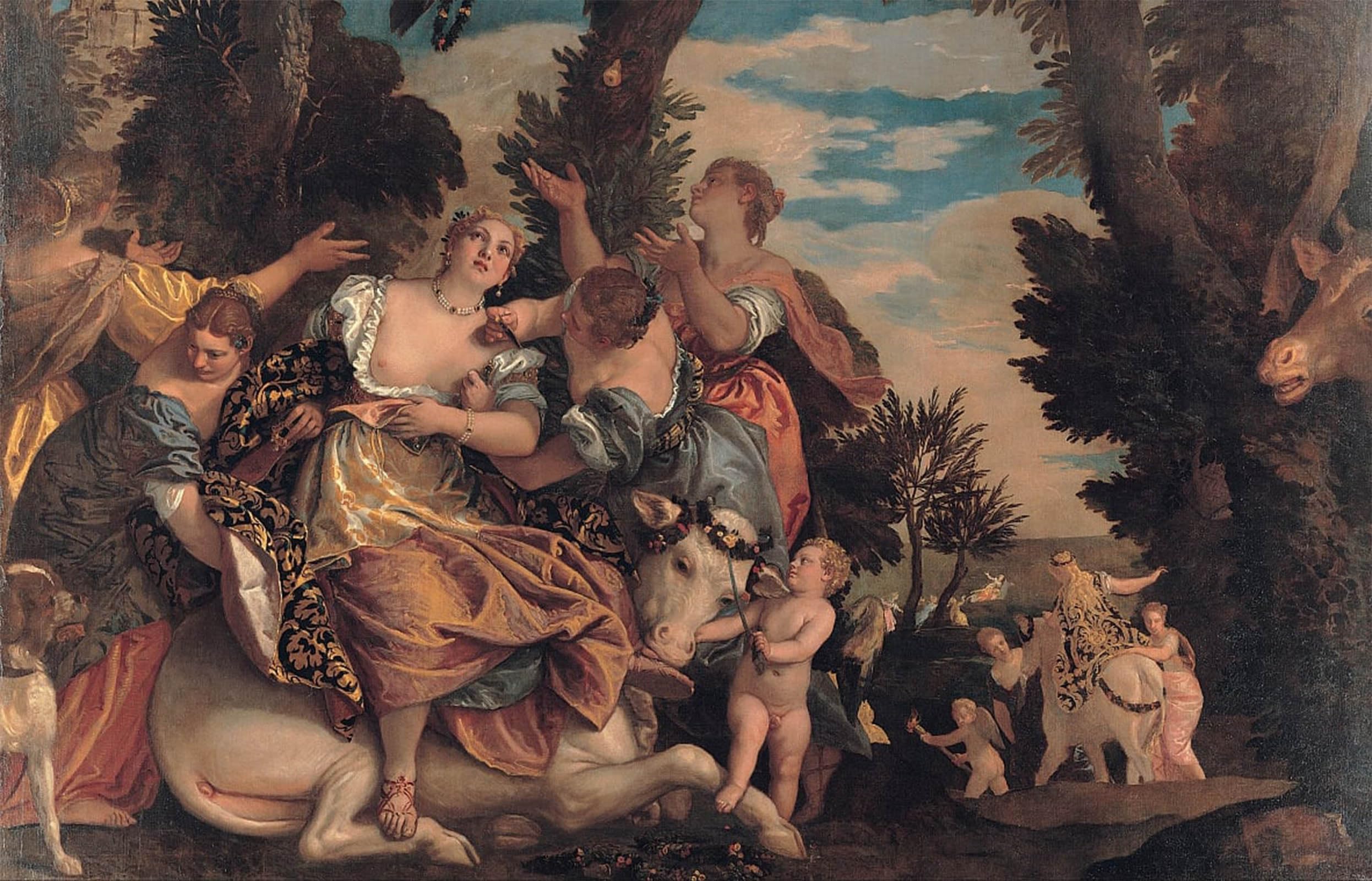 SERENDIPITP Vintage Picture Print on Canvas Wall Art Poster Rape of Europa by Paolo Veronese Artwork Print Poster for Wall Decor 60x90cm