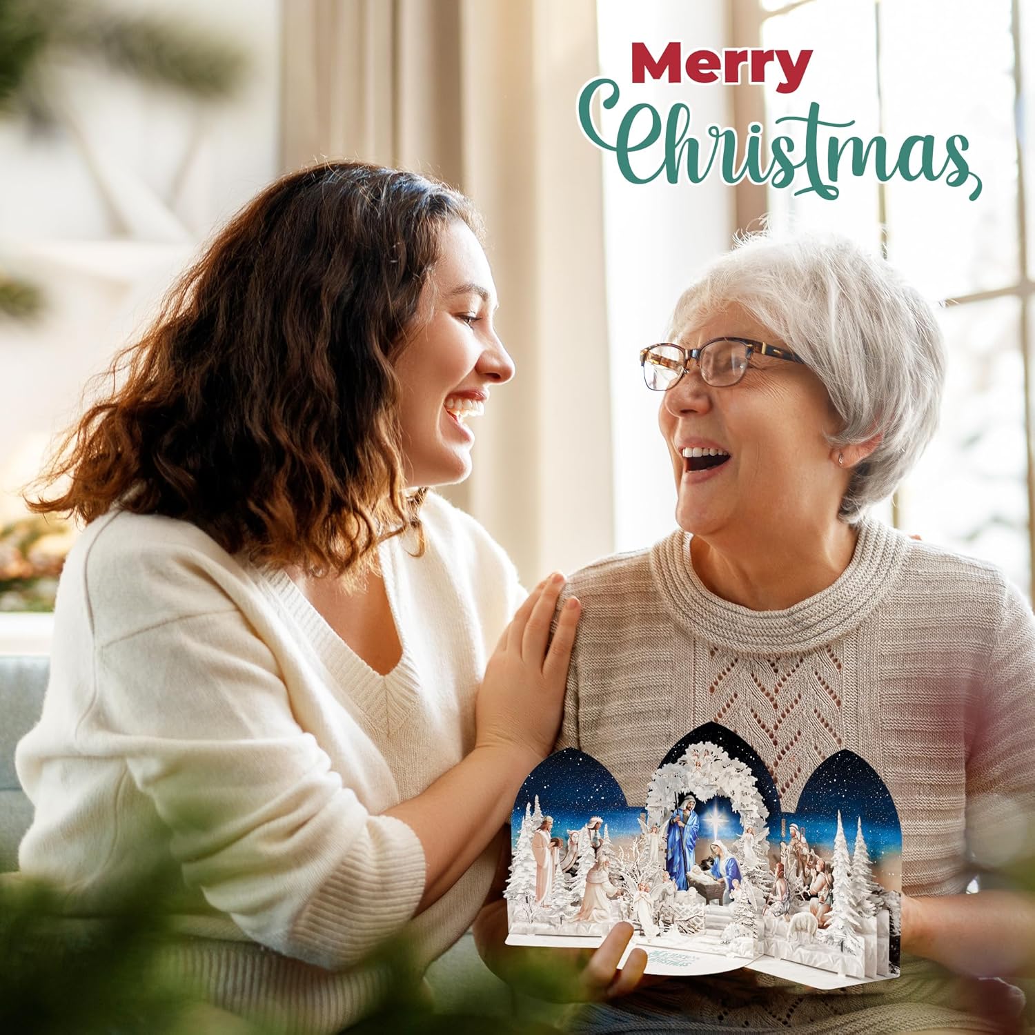 Pop up Christmas Cards Nativity, 3D Holy Night Nativity, Religious Card with Envelope for Holiday, Manger Scene, Angel, Jesus Christ, Holy Family, Handcrafted Decoration, Merry Christmas Gift - Image 6