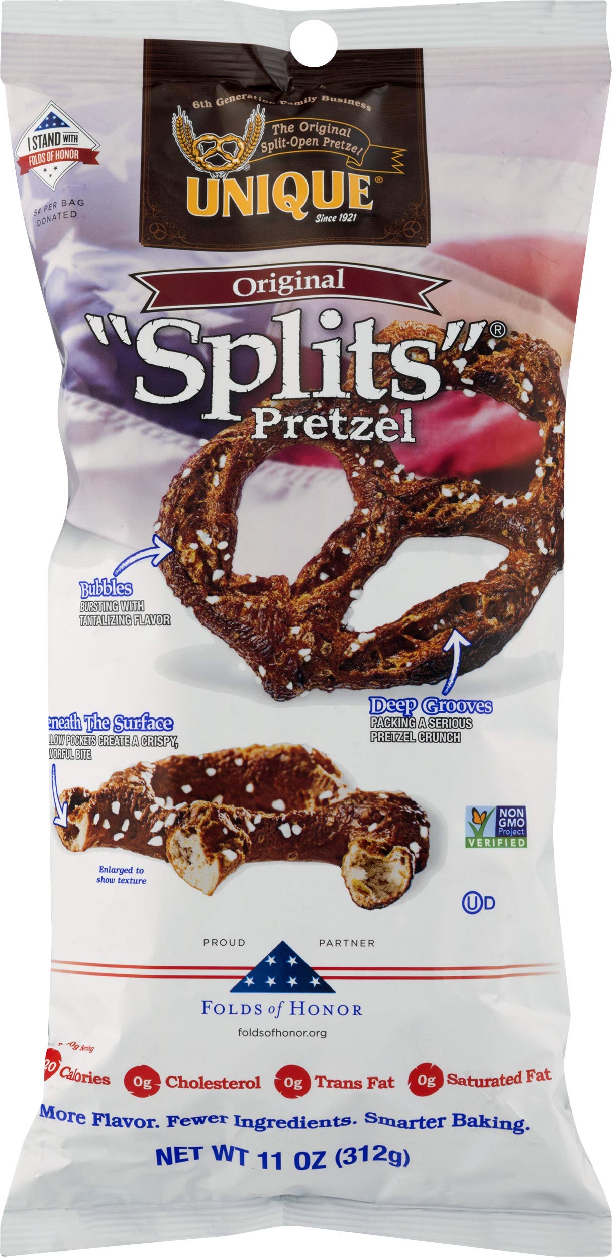 Unique Pretzel, Pretzel Original Splits, 11 Ounce