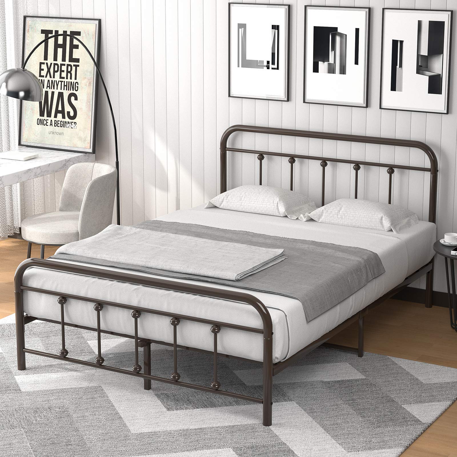 Buy mecor Metal Full Size Platform Bed Frame, Mattress Foundation with