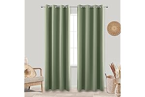 KOUFALL Sage Green Blackout Curtains for Bedroom (52" x 84")