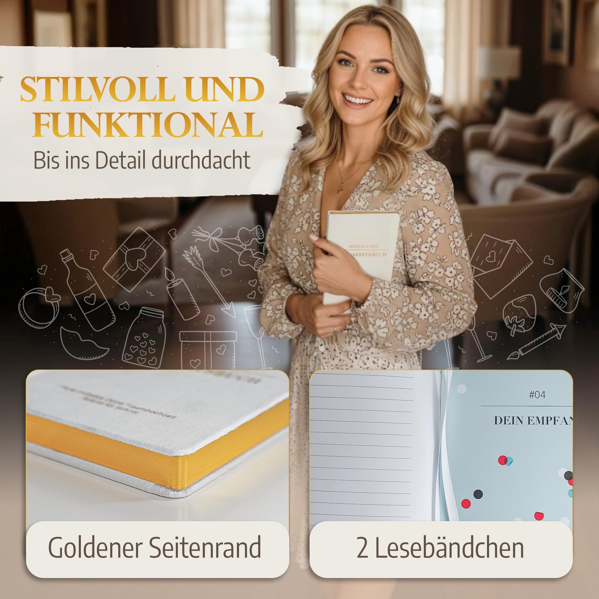 Il mio piccolo libro di nozze – Wedding Planner – Libro di nozze – Regalo di fidanzamento – Planner di nozze tedesco come regalo per il fidanzamento – Libro di matrimonio per il tuo matrimonio da