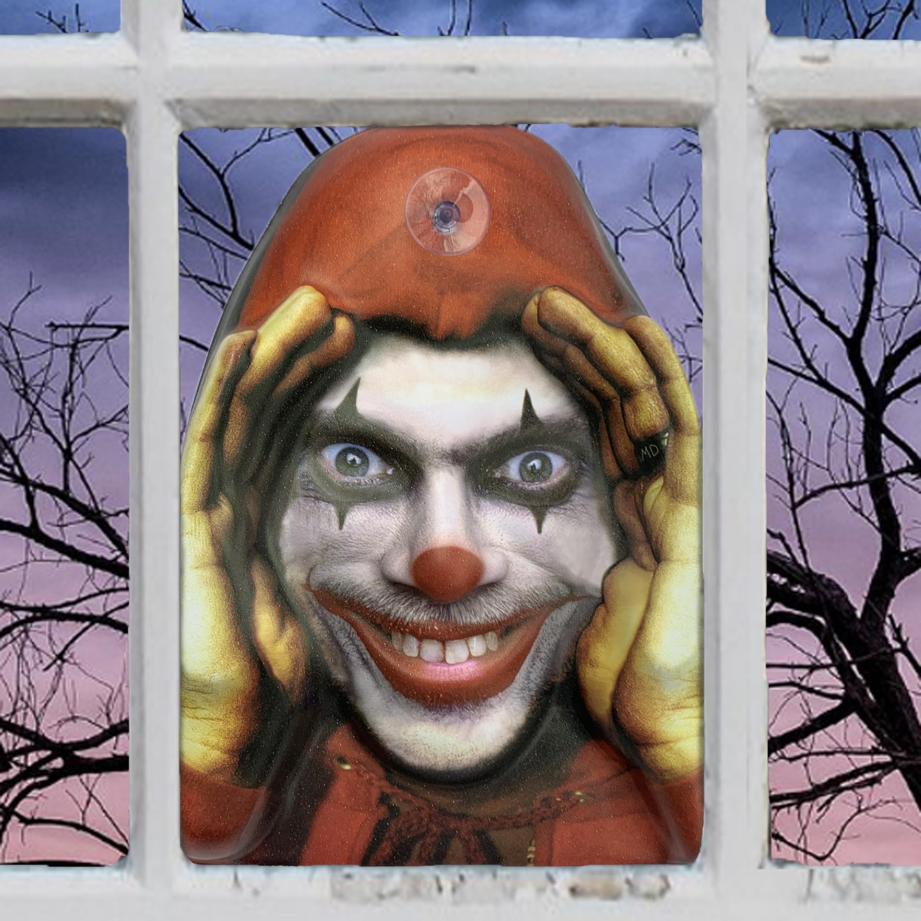 Original Scary Peeper Halloween Decorations for Indoor or Outdoor Décor for Window Peeping Tom Creepy Prank Tricks Scary Peeper - Creepy Evil Clown Cling