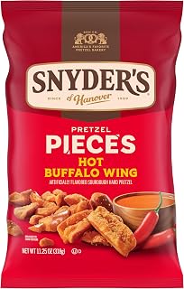 Snyder's of Hanover Hot Buffalo Wing Pretzel Pieces - Spicy Crunchy Sourdough Snacks, 11.25 oz Bag