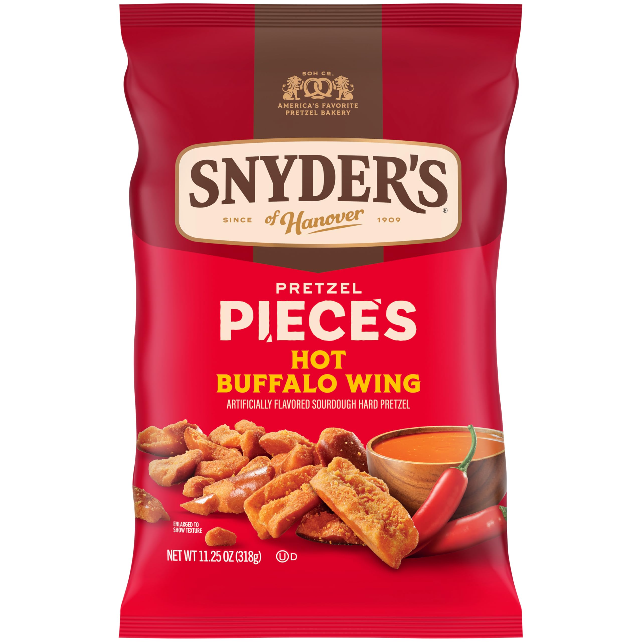 Hot Buffalo Wing Flavored Pretzel Pieces, 11.25 Oz