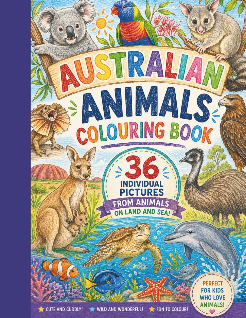 Australian Animals Colouring Book