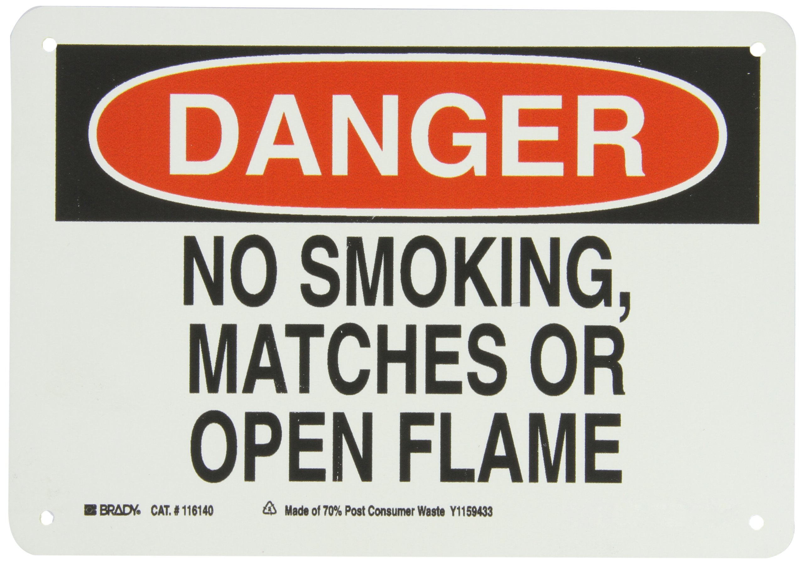 Ne pas fumer symbole sécurité Danger Brady contre risques d'incendie - 2