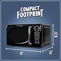 Vista 5 de Nostalgia Retro Microwave Oven - 0.7 Cu Ft, 700-Watt Countertop Size with Glass Turntable, Child Safety Lock, 8 Auto-Cook Programs, Digital Clock