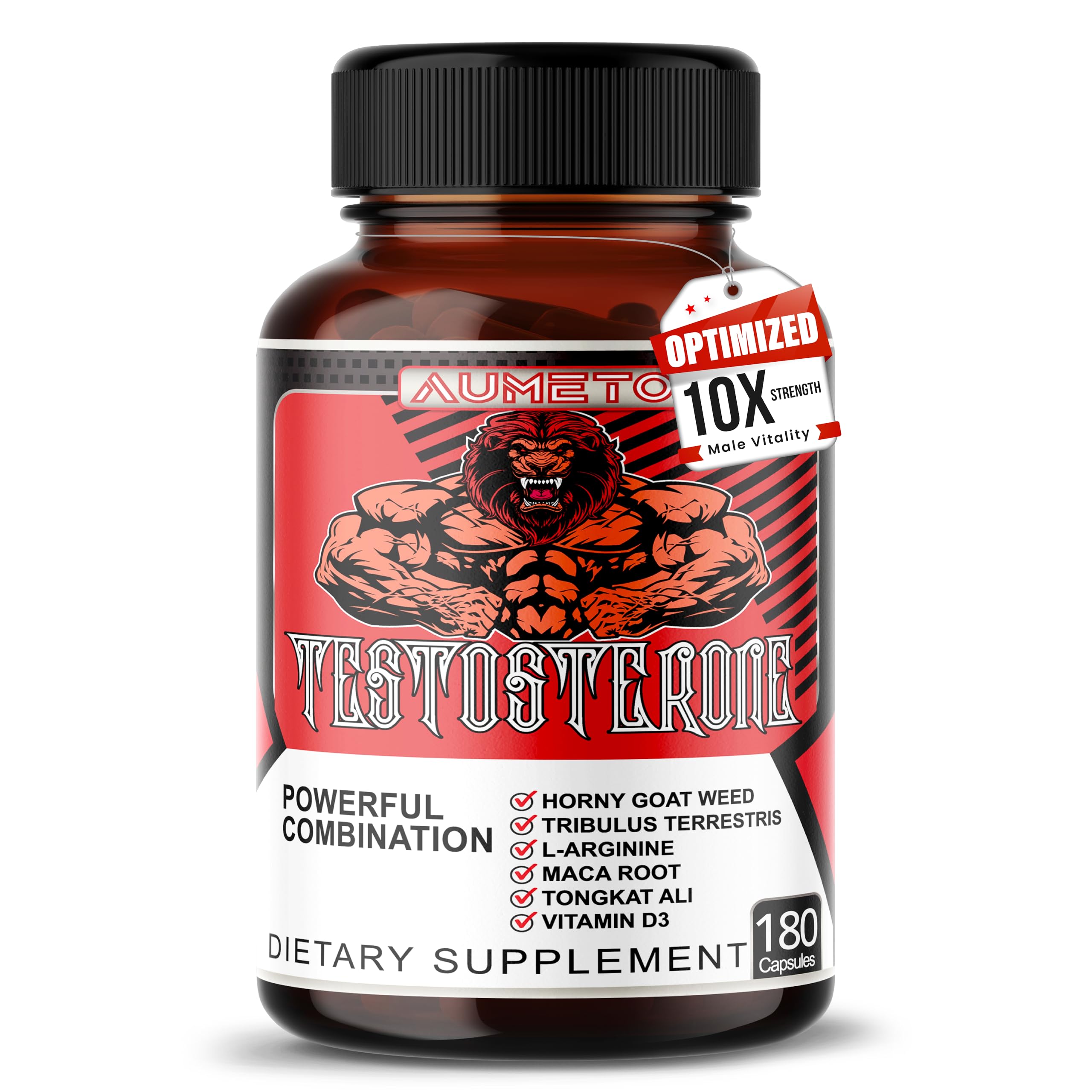Vitality & Wellness Support for Men with Tribulus, Tongkat Ali, Maca Root, L-Arginine & Vitamin D3 – 90 Capsules
