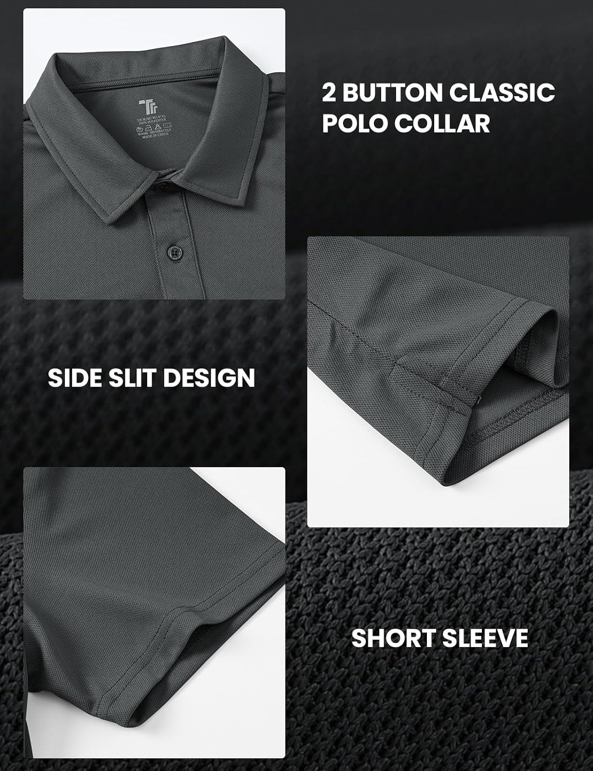 BGOWATU Men's Polo Shirts Short Sleeve Collared Golf Shirts Quick Dry Tennis Shirt Outdoor Sports Causal Shirts