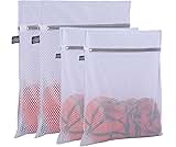 Kimmama Honeycomb Mesh Washing Laundry Bag- Pack of 4 (2 ExtraLarge+2 Large) 125gsm Net Fabric Durable and Reusable Wash bag,Travel Organization Bag for Clothes,Jeans,Bath Towels,Bed Sheets
