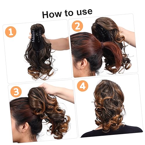 Curly Ponytail Wig Extension for Women Wavy Hairpiece Claw Clip 24-inch Long Faux Ponytail Hair for Daily Use and Special Occasions