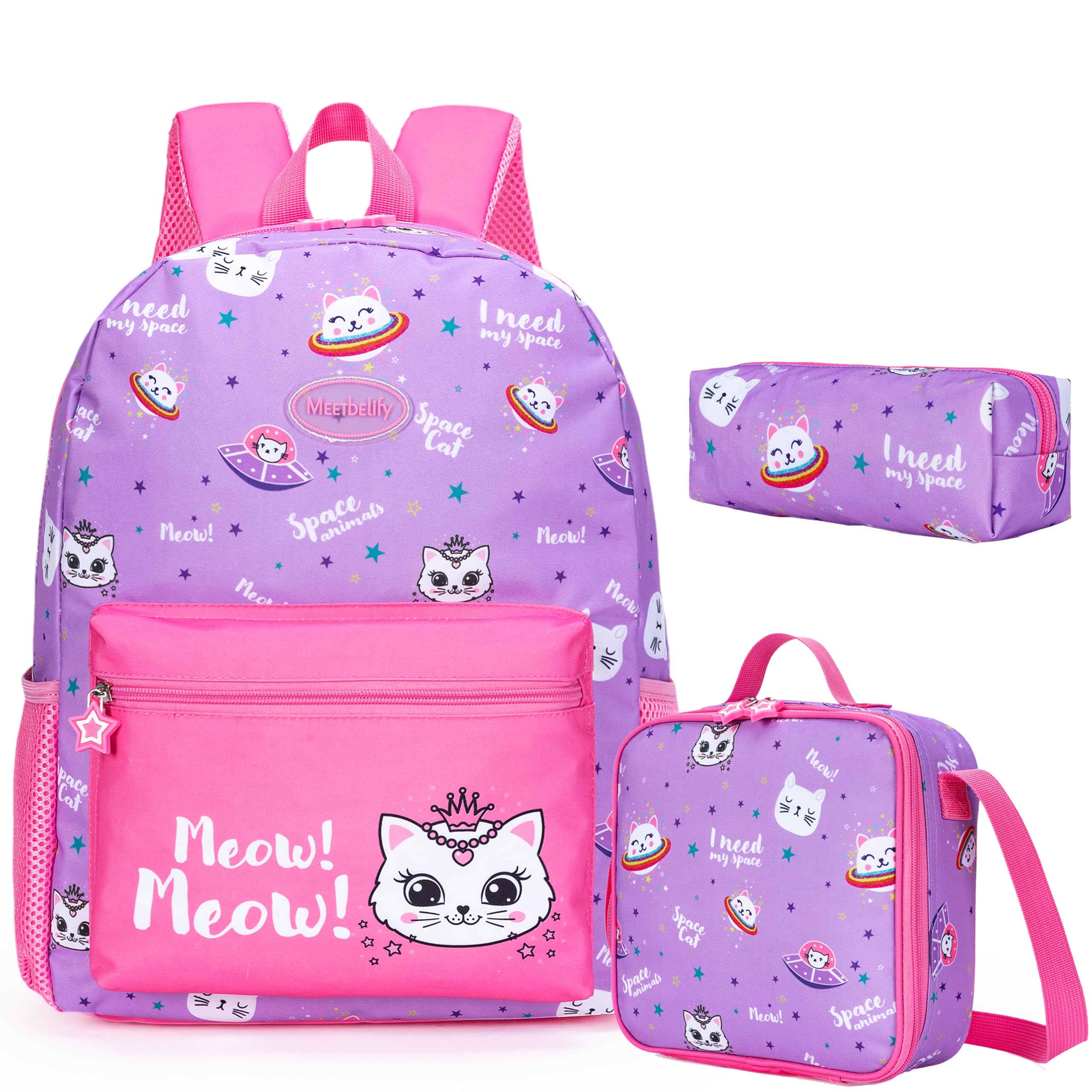 HTgroce Mochila Primaria Niña 6 años, Gatos Mochila Niña Mochila Escolar para Niñas de Mochila Infantil al con para Escuela Viaje